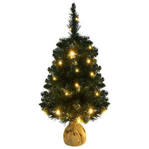 Albero di Natale Preilluminato con Supporto Verde 90 cm in PVC 332849