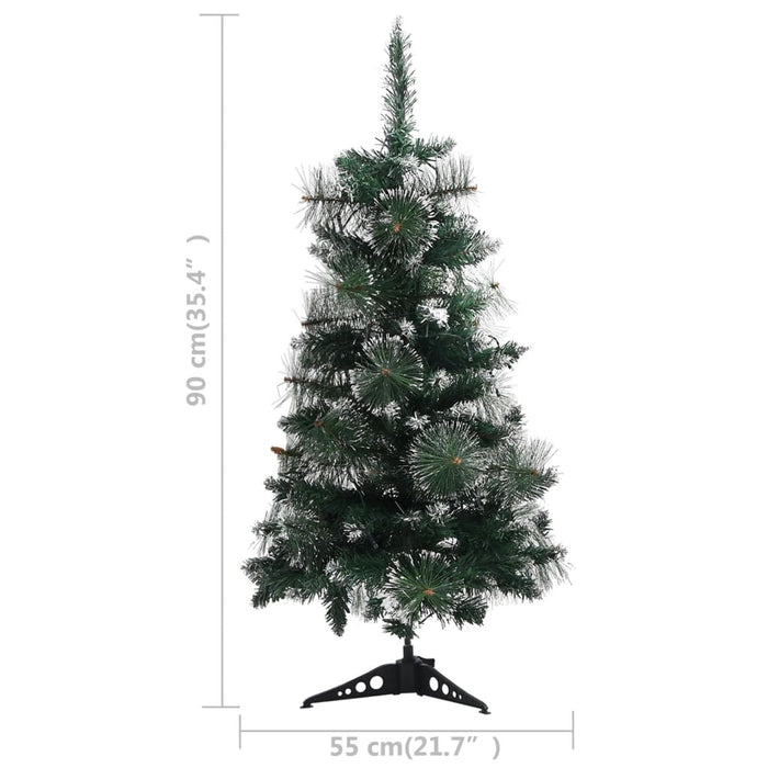 Albero di Natale Preilluminato con Supporto Verde 90 cm in PVC 332851