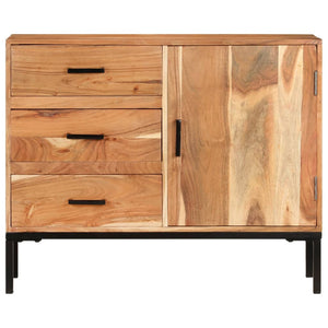 Credenza-Buffet-Armadio da cucina 88x30x73 cm in Legno Massello di Acacia