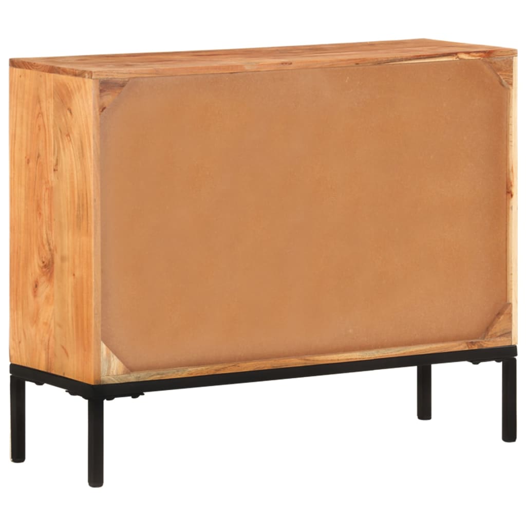 Credenza-Buffet-Armadio da cucina 88x30x73 cm in Legno Massello di Acacia