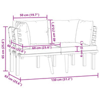 Divano da Giardino a 2 Posti e Cuscini Legno Massello di Acacia 316264