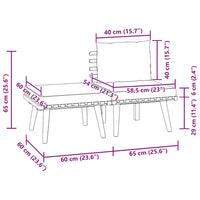 Set Divani da Giardino 3 pz con Cuscini in Massello di Acacia 316265