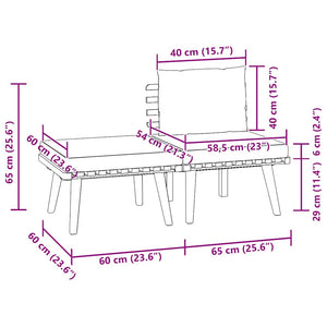 Set Divani da Giardino 3 pz con Cuscini in Massello di Acacia 316265