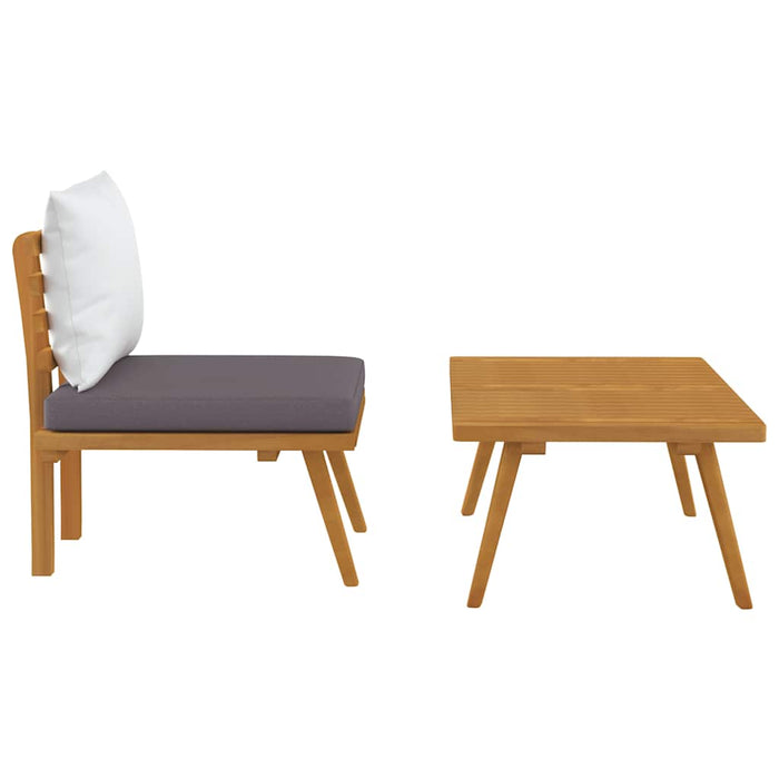 Set Divani da Giardino 2 pz con Cuscini in Massello di Acacia 316267