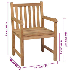 Sedie da Giardino 4 pz con Cuscini Antracite Massello di Teak 3073004