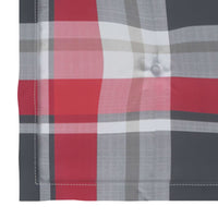 Sedie Giardino 4 pz con Cuscini Rossi a Quadri Massello di Teak 3073017