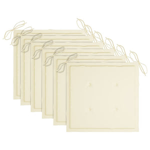 Sedie da Giardino 6 pz con Cuscini Crema Massello di Teak 3073033