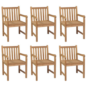 Sedie da Giardino 6 pz con Cuscini Blu in Massello di Teak 3073056