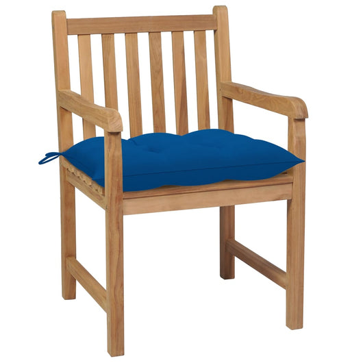 Sedie da Giardino 6 pz con Cuscini Blu in Massello di Teak 3073056