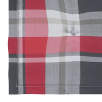 Sedie Giardino 8 pz con Cuscini Rossi a Quadri Massello di Teak 3073071