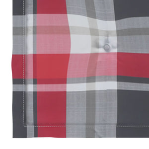 Sedie Giardino 8 pz con Cuscini Rossi a Quadri Massello di Teak 3073071