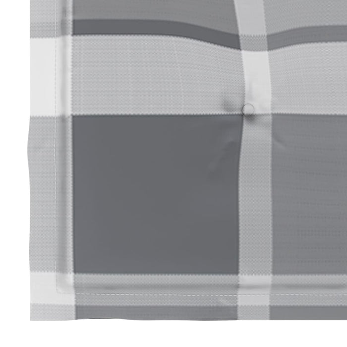 Sedie Giardino 8 pz con Cuscini Grigi a Quadri Massello di Teak 3073072