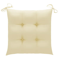 Sedie Giardino 8 pz e Cuscini Bianco Crema in Massello di Teak 3073075