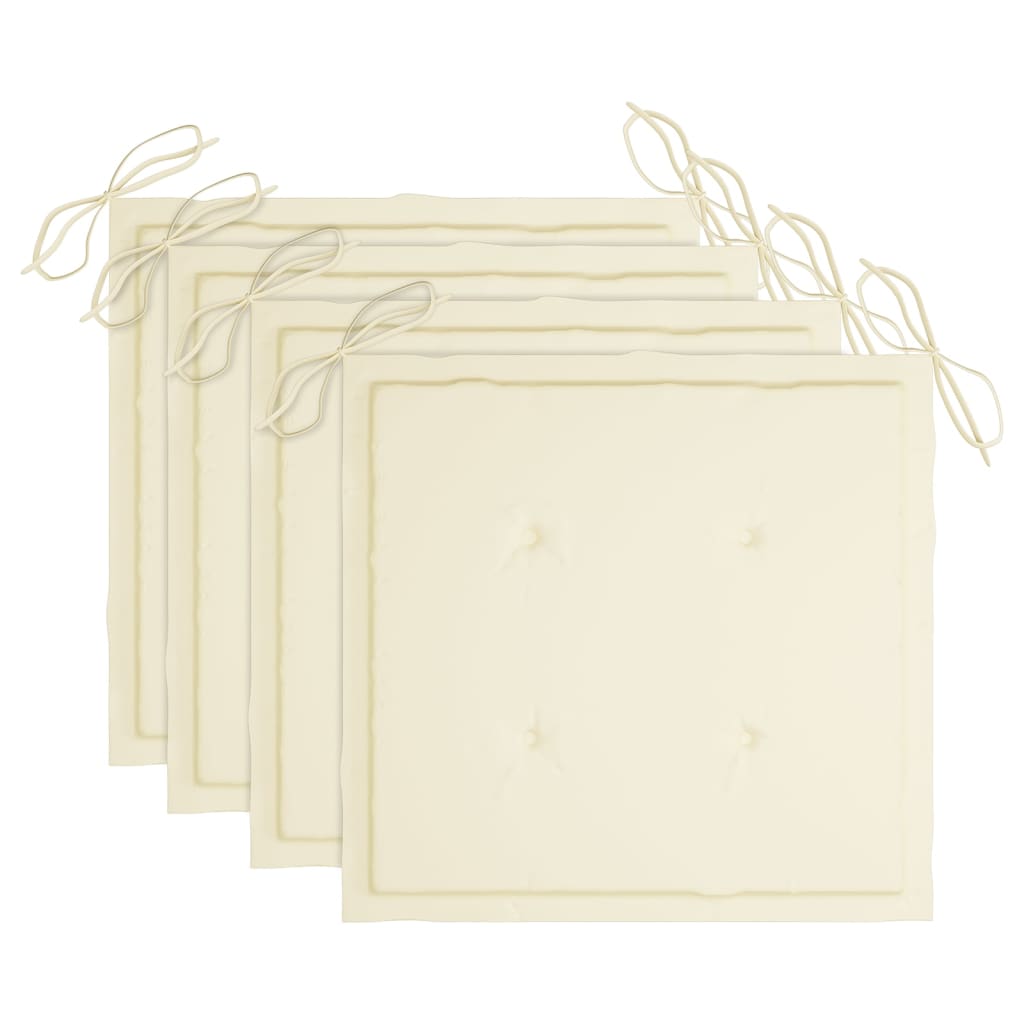 Sedie da Giardino 4 pz con Cuscini in Legno Massello di Teak 3073090