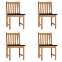 Sedie da Giardino 4 pz con Cuscini in Legno Massello di Teak cod mxl 17511