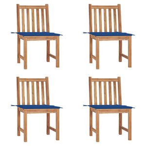 Sedie da Giardino 4 pz con Cuscini in Legno Massello di Teak cod mxl 8375
