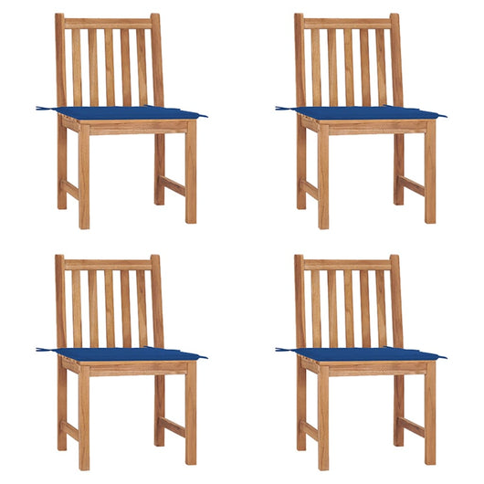 Sedie da Giardino 4 pz con Cuscini in Legno Massello di Teak cod mxl 8375