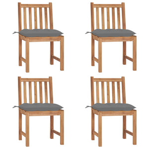 Sedie da Giardino 4 pz con Cuscini in Legno Massello di Teak cod mxl 12837
