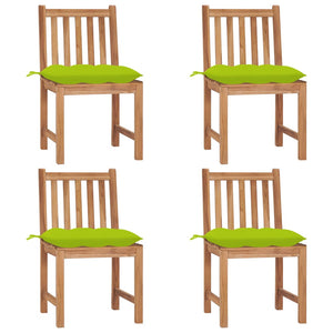 Sedie da Giardino 4 pz con Cuscini in Legno Massello di Teak cod mxl 8378