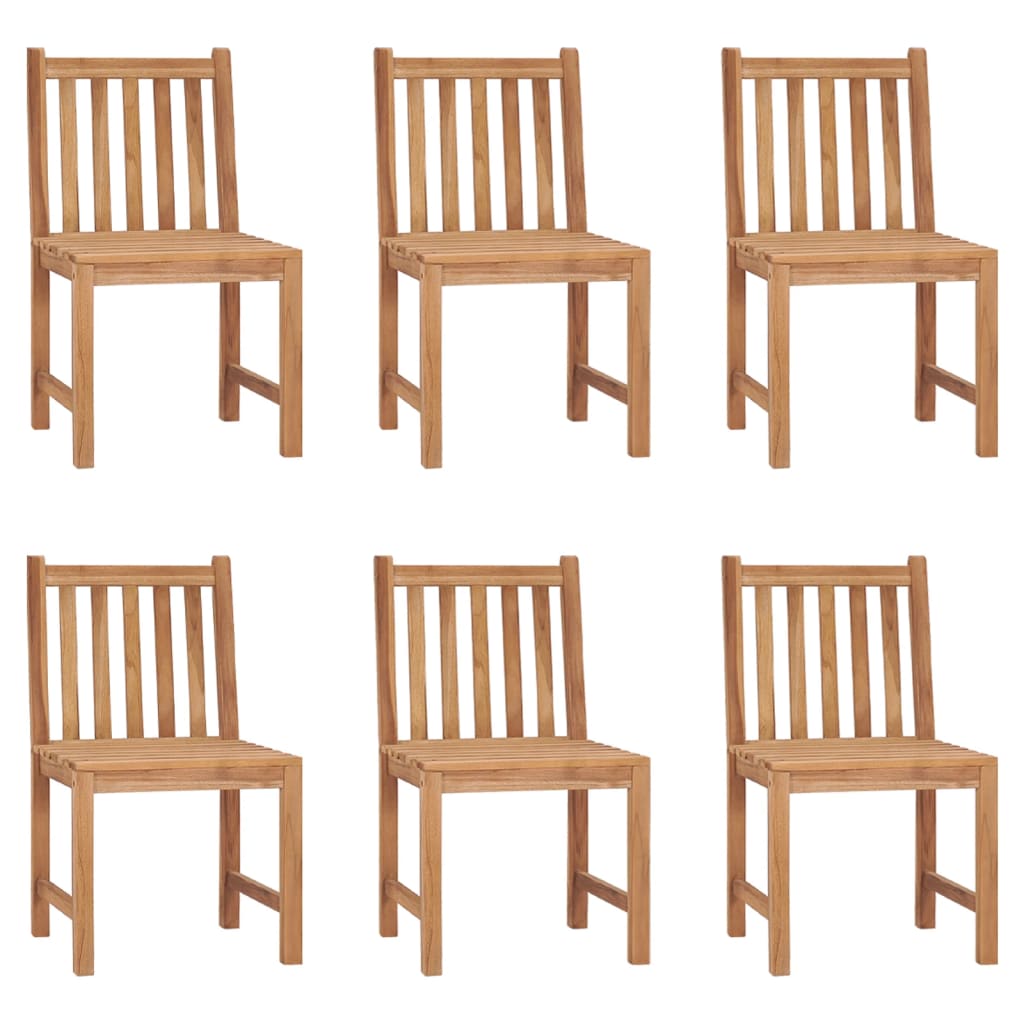Sedie da Giardino 6 pz con Cuscini in Legno Massello di Teak