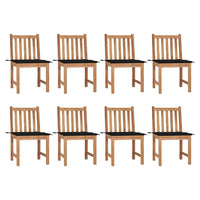 Sedie da Giardino con Cuscini 8 pz in Legno Massello di Teak cod mxl 8398