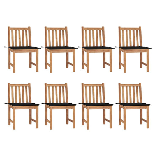 Sedie da Giardino con Cuscini 8 pz in Legno Massello di Teak cod mxl 8398