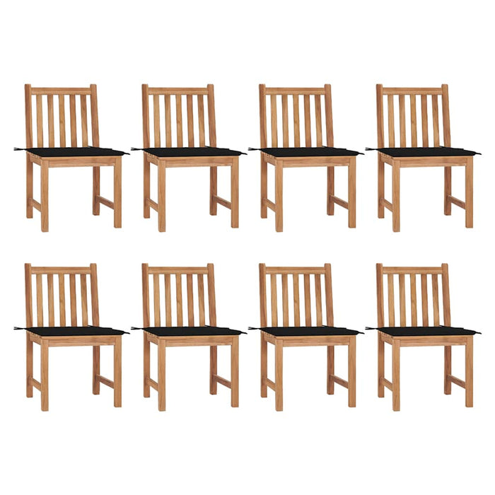 Sedie da Giardino con Cuscini 8 pz in Legno Massello di Teak cod mxl 8398