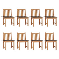 Sedie da Giardino con Cuscini 8 pz in Legno Massello di Teak cod mxl 8399