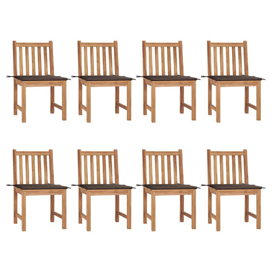 Sedie da Giardino con Cuscini 8 pz in Legno Massello di Teak cod mxl 8399