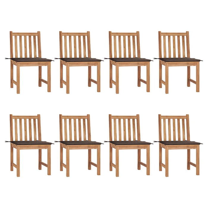Sedie da Giardino con Cuscini 8 pz in Legno Massello di Teak cod mxl 8399