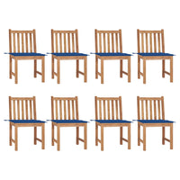 Sedie da Giardino con Cuscini 8 pz in Legno Massello di Teak cod mxl 17518