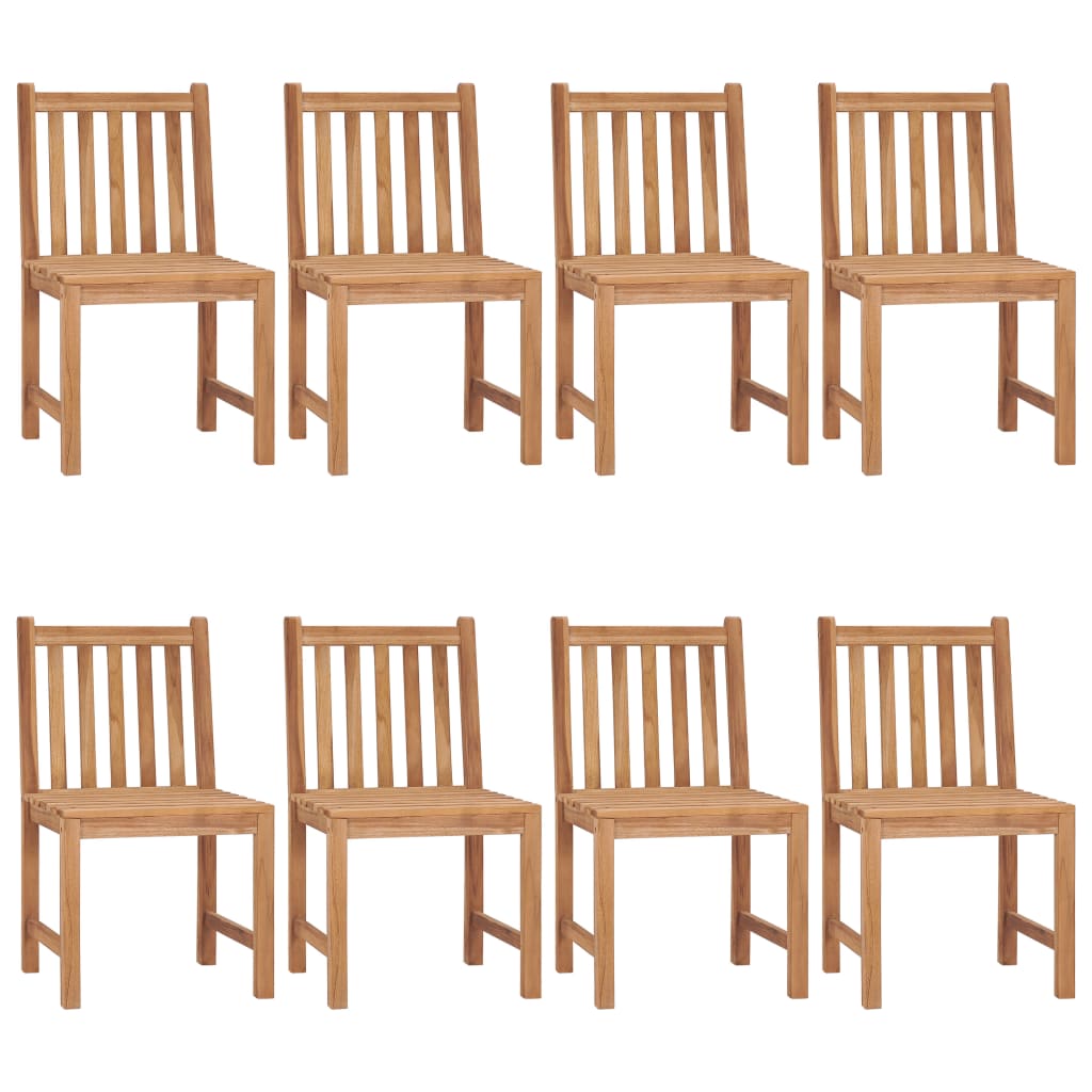 Sedie da Giardino con Cuscini 8 pz in Legno Massello di Teak 3073158