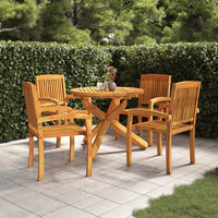 Set da Pranzo per Giardino 5 pz in Legno Massello di Teak cod mxl 39776