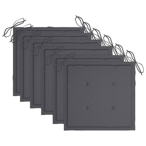 Sedie da Giardino Impilabili con Cuscini 6 pz Massello di Teak cod mxl 8408