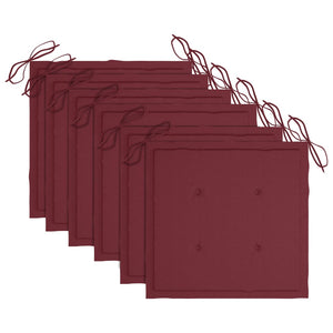 Sedie da Giardino Impilabili con Cuscini 6 pz Massello di Teak cod mxl 8412