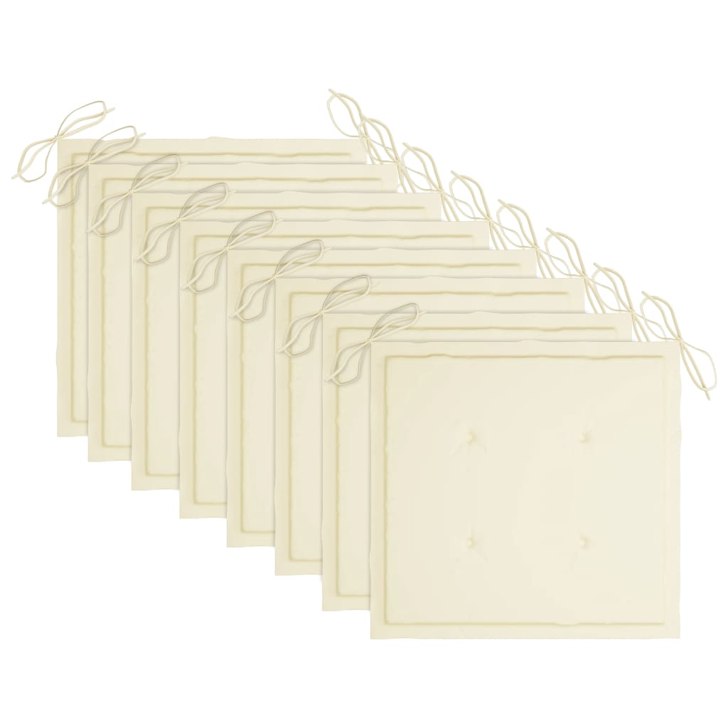 Sedie da Giardino Impilabili 8 pz con Cuscini Massello di Teak 3073242