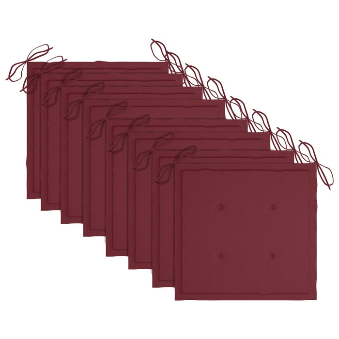 Sedie da Giardino Impilabili 8 pz con Cuscini Massello di Teak cod mxl 8426