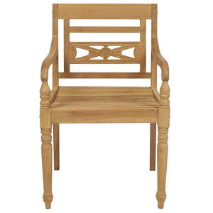 Sedie Batavia con Cuscini 4 pz in Legno Massello di Teak 3073302