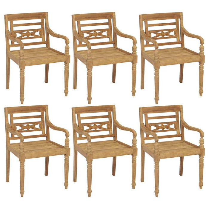 Sedie Batavia con Cuscini 6 pz in Legno Massello di Teak cod mxl 7416