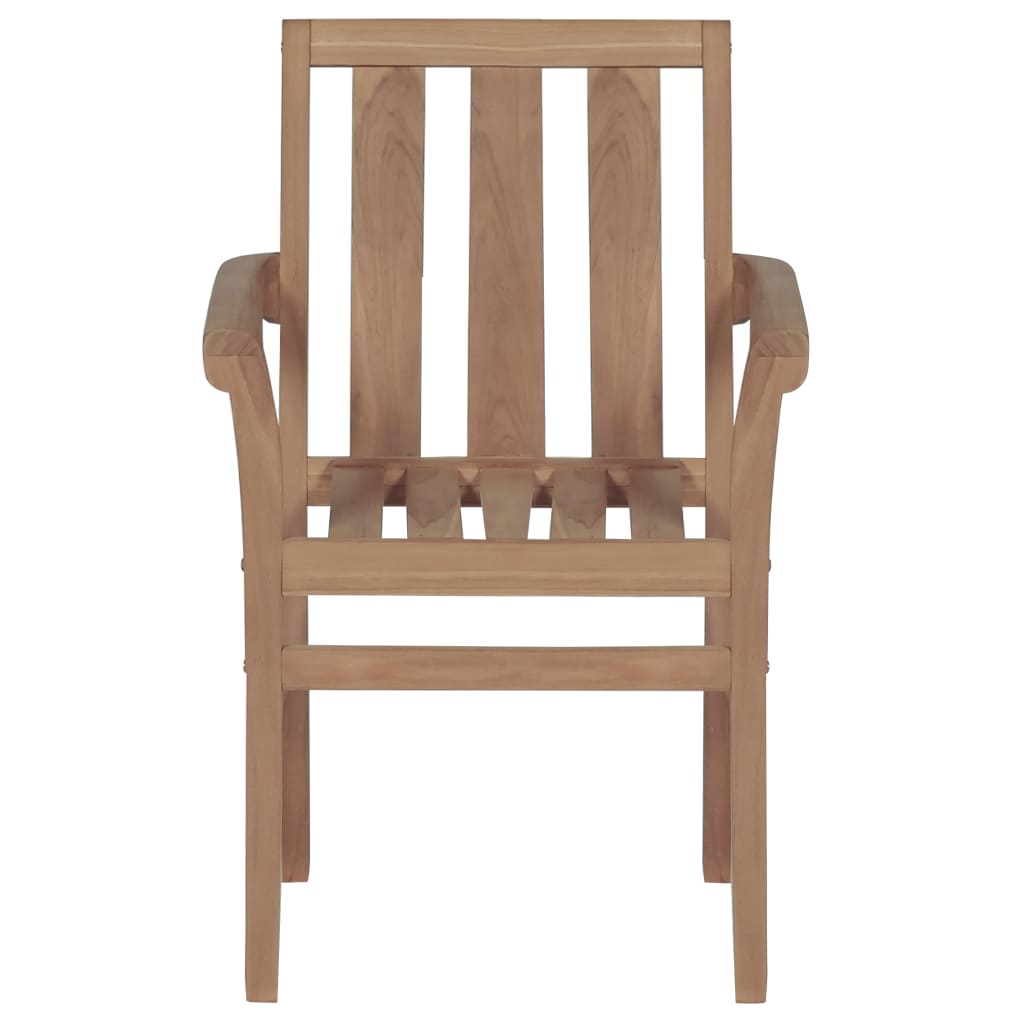 Sedie da Giardino Impilabili 4 pz in Legno Massello di Teak 3073376