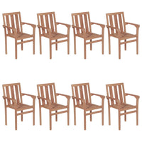 Sedie da Giardino Impilabili con Cuscini 8 pz Massello di Teak 3073449