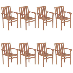 Sedie da Giardino Impilabili con Cuscini 8 pz Massello di Teak 3073450