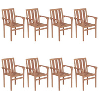 Sedie da Giardino Impilabili con Cuscini 8 pz Massello di Teak 3073456