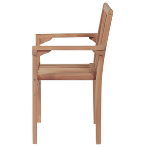 Sedie da Giardino Impilabili con Cuscini 8 pz Massello di Teak 3073456