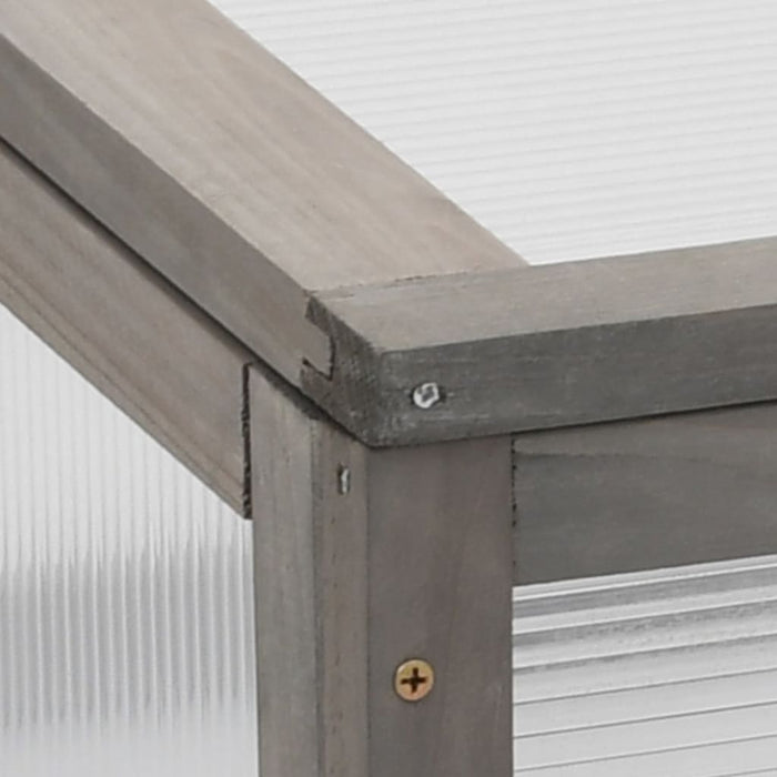 Fioriera aiuola rialzata piante fiori giardino con serra 110 x 54 x 120 cm legno massello di abete 02_0000961