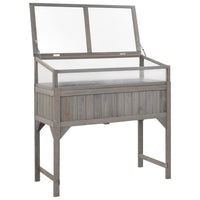 Fioriera aiuola rialzata piante fiori giardino con serra 110 x 54 x 120 cm legno massello di abete 02_0000961