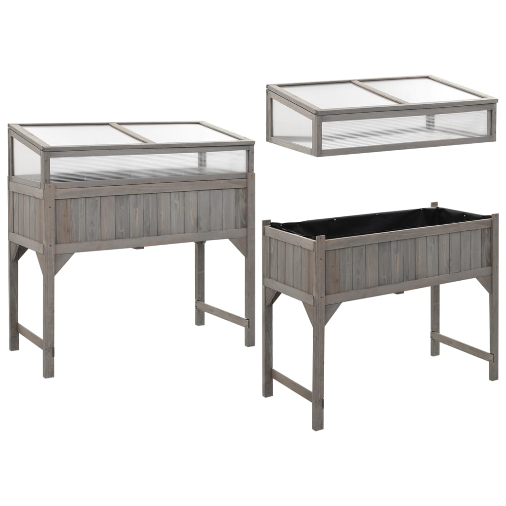 Aiuola Rialzata con Copertura Serra 110x54x120cm Abete Massello 316472