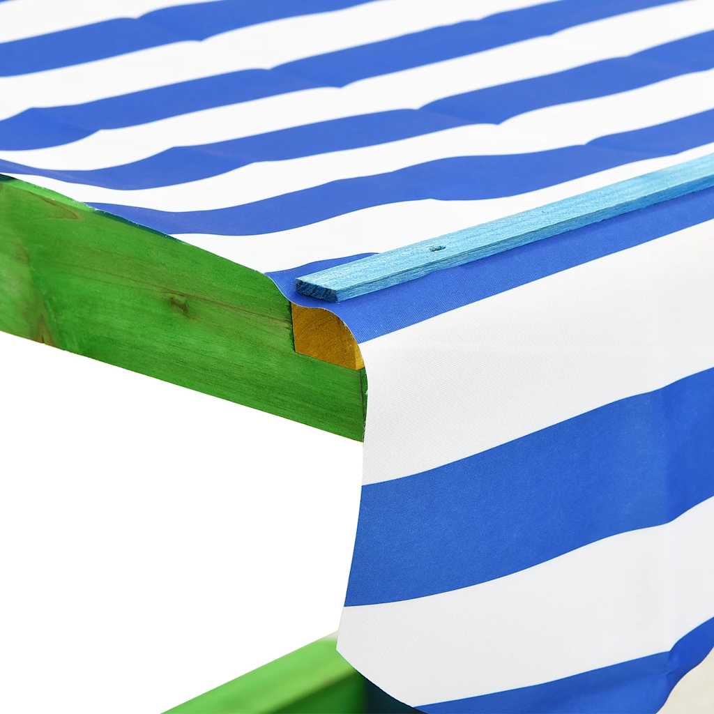 Sabbiera con Tetto Regolabile in Legno Abete Multicolore UV50 316475