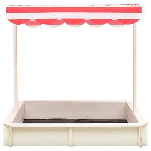 Sabbiera con Tetto Regolabile Legno Abete Bianco e Rosso UV50 316476