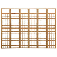 Divisorio a 6 Pannelli in Legno Massello di Abete 242,5x180 cm 316481